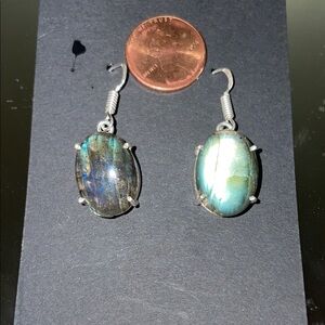Elegant Silver Labradorite Earrings 925 new